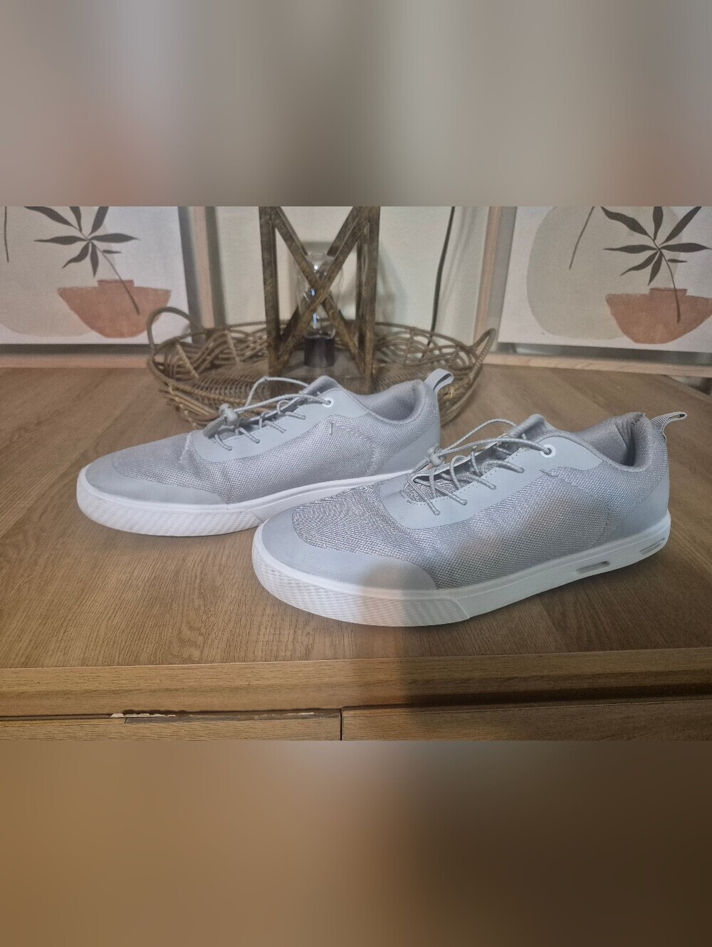 Maui and Sons Light Gray Mesh Lace-Up Men's Sneakers